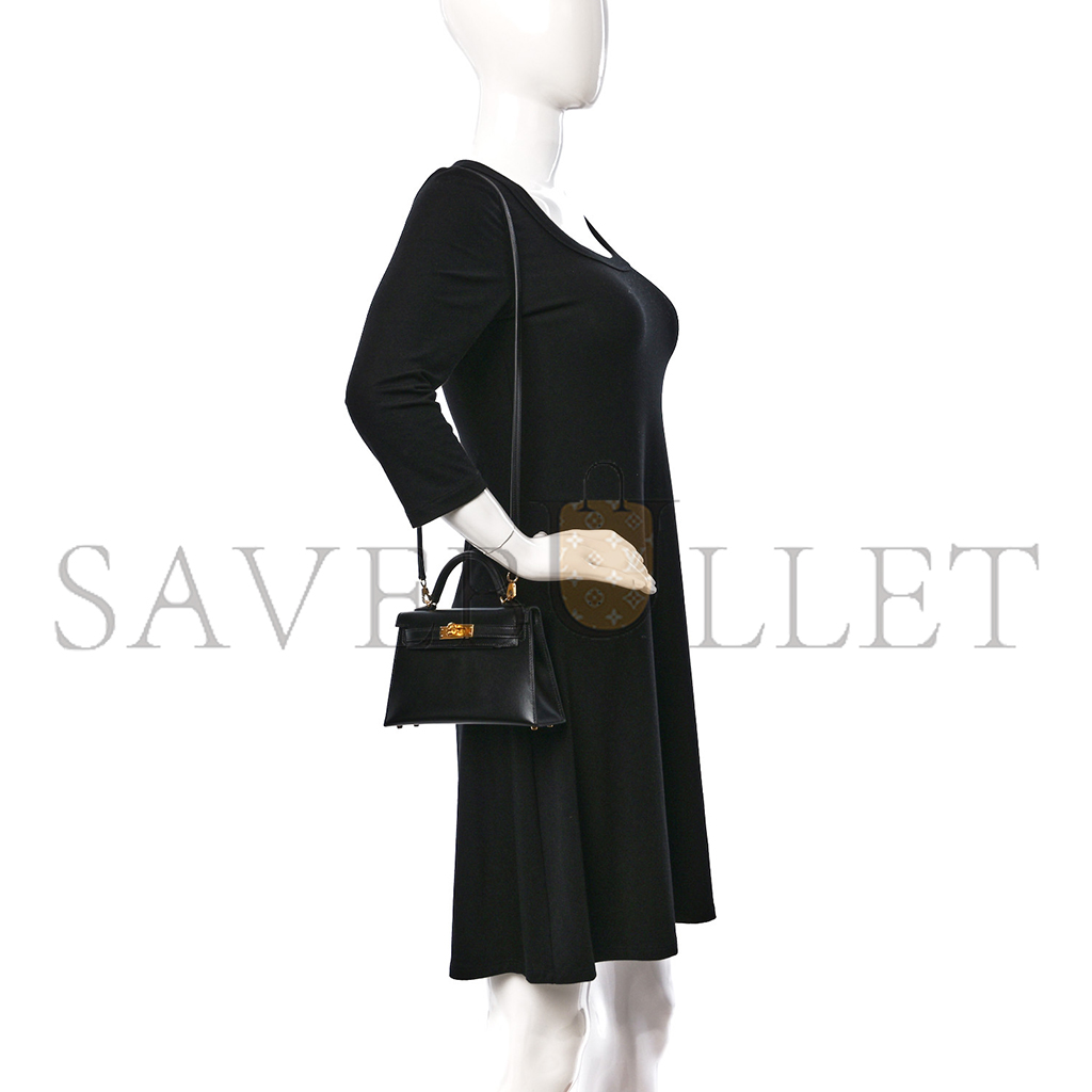 H**mes master box mini kelly ii sellier black (19*12*5.5cm)